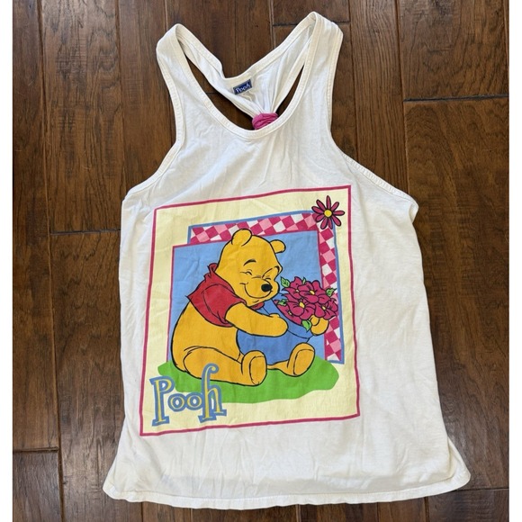 Vintage 90s Winnie‎ The Pooh Tank Top One Size Cover-Up Racerback Walt Disney OS - Picture 1 of 6